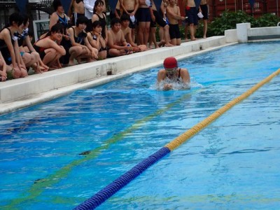 元日本チャンピオンであり、非常勤講師の夏目麻子先生の泳ぎは力強く、間近で泳ぎが見られるのは嬉しいです